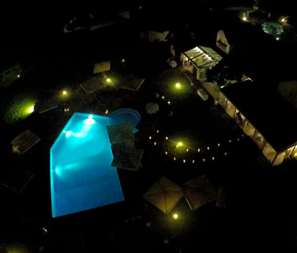 Vista aerea notturna Villa il Geraneo